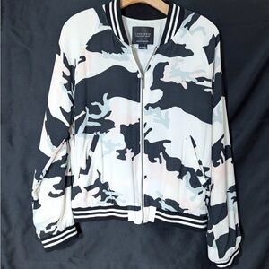 Sanctuary Black and White Camouflage Bomber Jacket